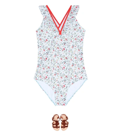 Shop Chloé Floral One-piece Swimsuit In Multicoloured