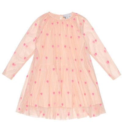 Shop Stella Mccartney Heart-embroidered Tulle Dress In Pink