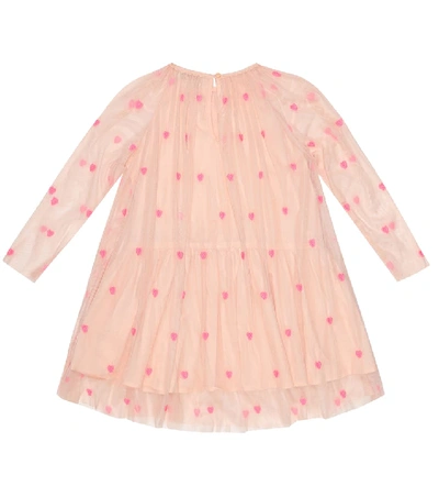 Shop Stella Mccartney Heart-embroidered Tulle Dress In Pink
