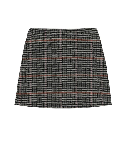 Shop Chloé Checked Cotton-blend Skirt In Multicoloured