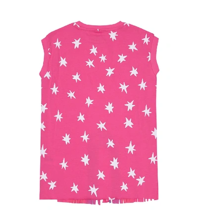 Shop Stella Mccartney Printed Cotton-jersey Dress In Pink