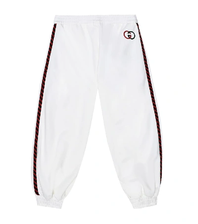 Shop Gucci Technical Jersey Trackpants In White