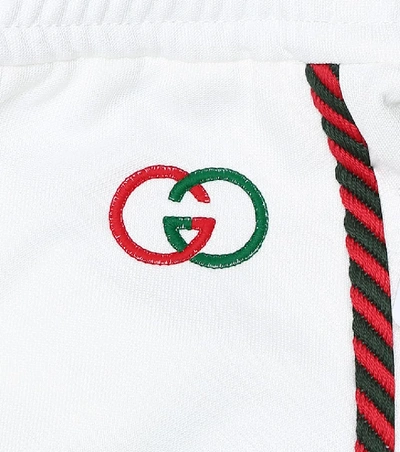 Shop Gucci Technical Jersey Trackpants In White