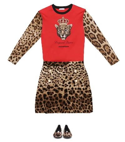 Shop Dolce & Gabbana Velvet Miniskirt In Brown