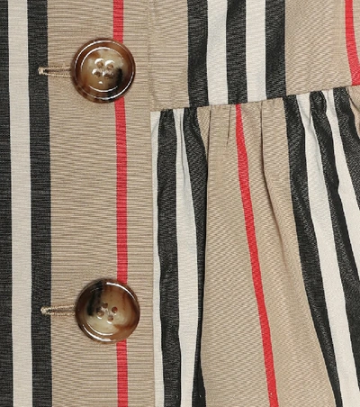 Shop Burberry Orin Icon Stripe Cotton Shirt In Beige