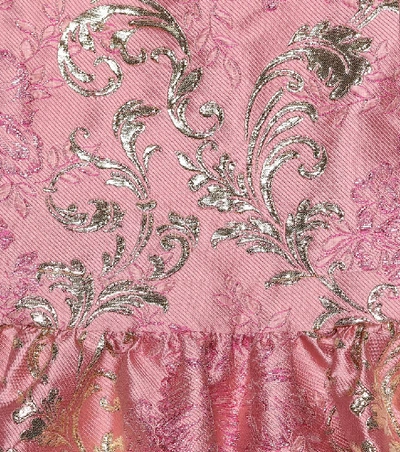 Shop Dolce & Gabbana Floral Brocade Dress In Pink