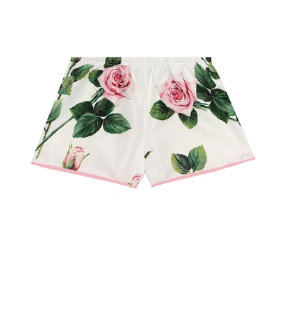 Shop Dolce & Gabbana Floral Swim Shorts In White