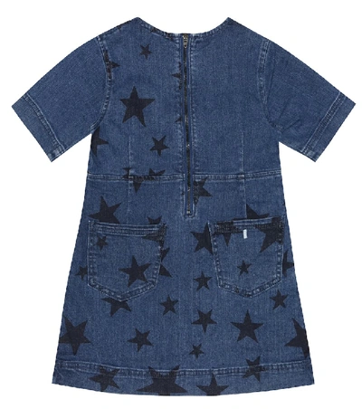 Shop Stella Mccartney Printed Denim Dress In Blue