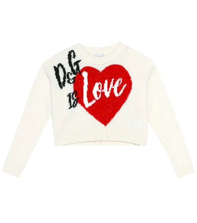 Shop Dolce & Gabbana D & G Is Love Sweater In White