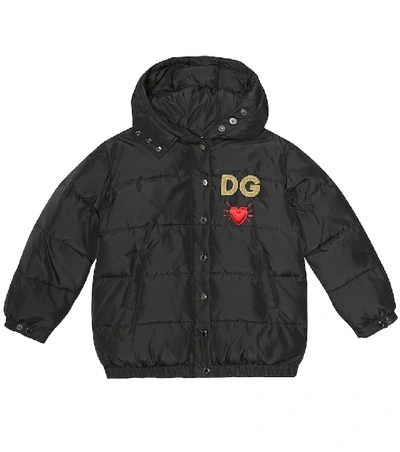 Shop Dolce & Gabbana Embroidered Quilted Jacket In Black