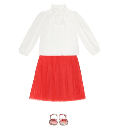 Shop Dolce & Gabbana Tulle Skirt In Red