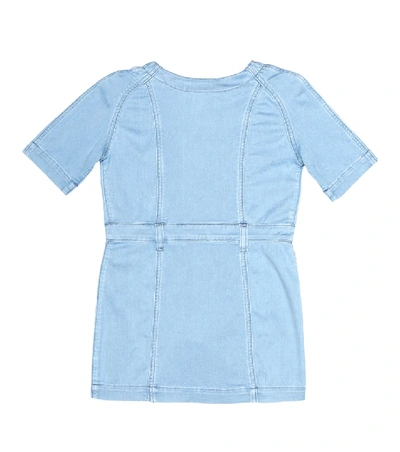 Shop Balmain Stretch Denim Dress In Blue