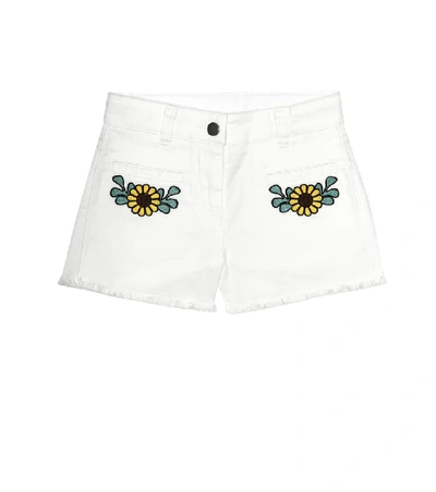 Shop Stella Mccartney Stretch-denim Shorts In White