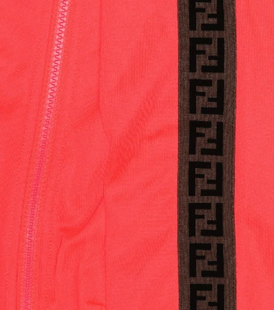 Shop Fendi Stretch-jersey Track Jacket In Pink