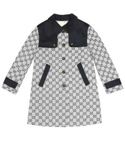 Shop Gucci Gg Cotton-blend Coat In Blue