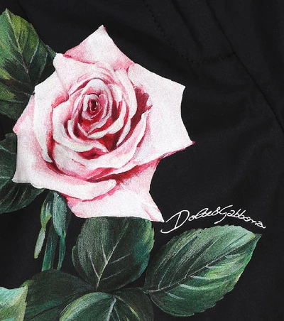 Shop Dolce & Gabbana Floral Cotton Shorts In Black