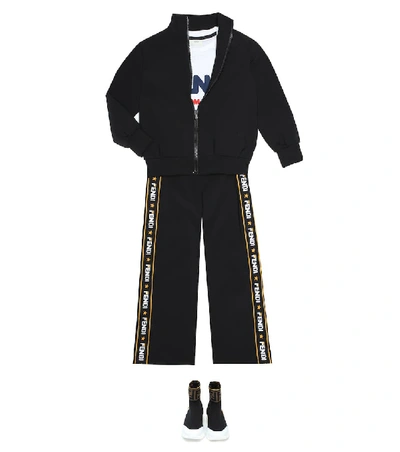 Shop Fendi Mania Track Jacket In Black