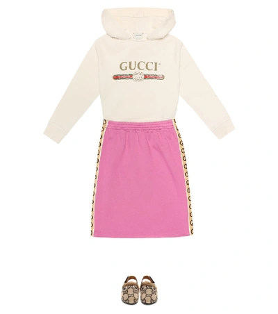 Shop Gucci Cotton-jersey Skirt In Pink