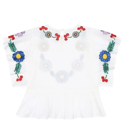 Shop Stella Mccartney Embroidered Cotton Top In White