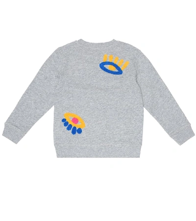 Shop Stella Mccartney Graphic Face Cotton Sweatshirt In Grey