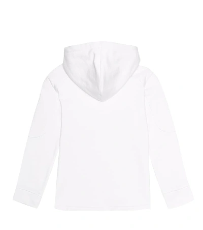 Shop Balmain Logo Cotton Jersey Hoodie In White