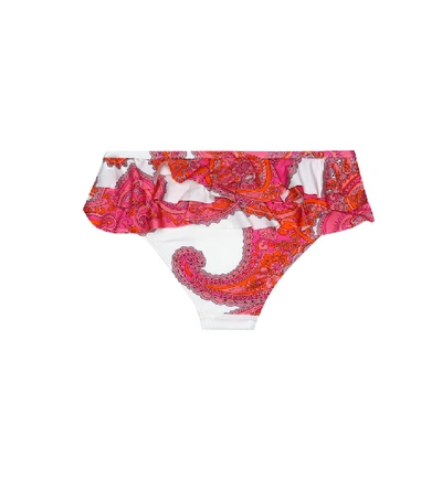 Shop Zimmermann Peggy Paisley-print Bikini Bottoms In Pink