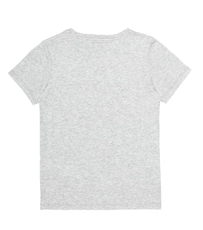 Shop Gucci Printed Cotton T-shirt In Grey