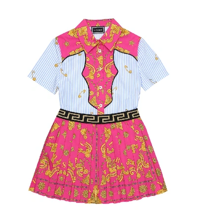 Shop Versace Printed Stretch-cotton Shirt In Multicoloured