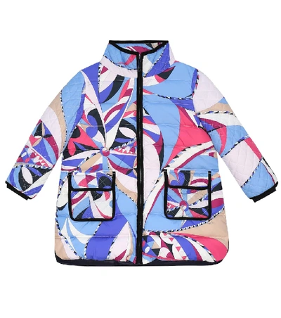 Emilio Pucci Kids' Printed Down Coat In Multicoloured | ModeSens
