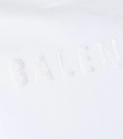 Shop Balenciaga Logo Cotton-blend Hoodie In White