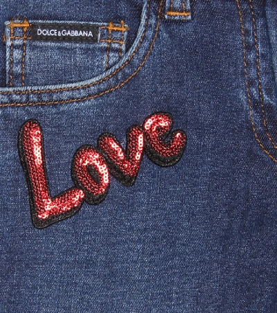 Shop Dolce & Gabbana Embellished Jeans In Blue