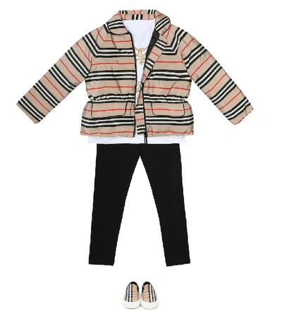 Shop Burberry Mollie Icon Stripe Jacket In Beige