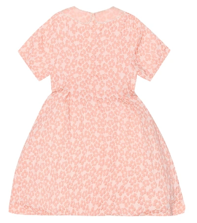 Shop Fendi Cotton-blend Floral Jacquard Dress In Pink