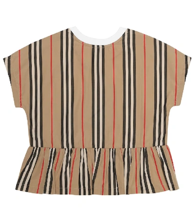 Shop Burberry Icon Stripe Cotton T-shirt In Multicoloured