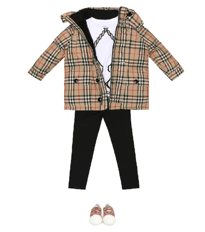 Shop Burberry Jamir Vintage Check Hooded Coat In Beige