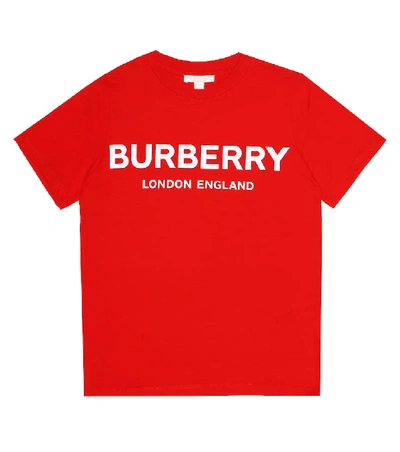 Shop Burberry Logo Cotton T-shirt In Red