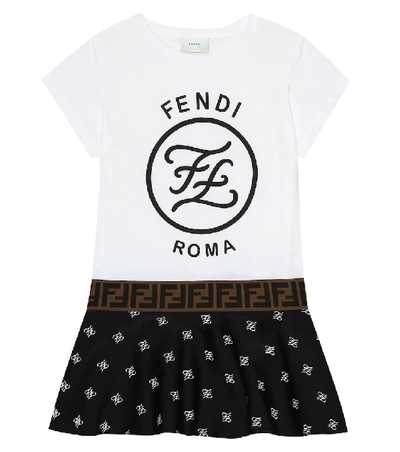 Shop Fendi Logo Dress In White