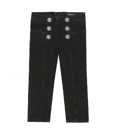 Shop Balmain Stretch Denim Jeans In Black