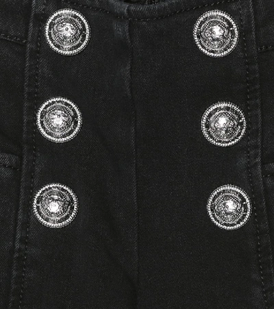 Shop Balmain Stretch Denim Jeans In Black