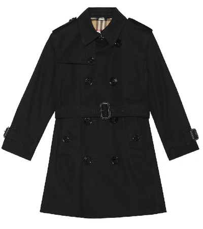 Shop Burberry Mayfair Cotton Trench Coat In Black