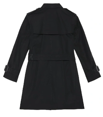 Shop Burberry Mayfair Cotton Trench Coat In Black