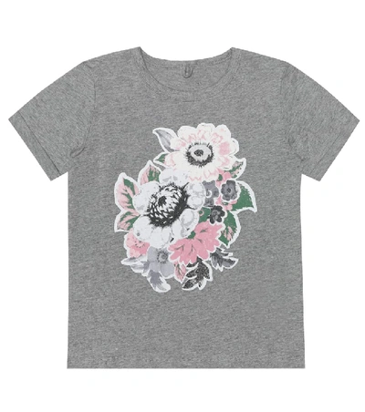 Shop Stella Mccartney Printed Cotton T-shirt In Grey