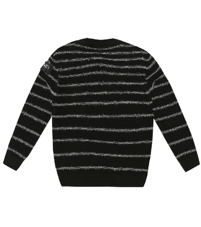 Shop Balmain Striped Wool Sweater In Black