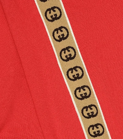 Shop Gucci Cotton Trackpants In Red
