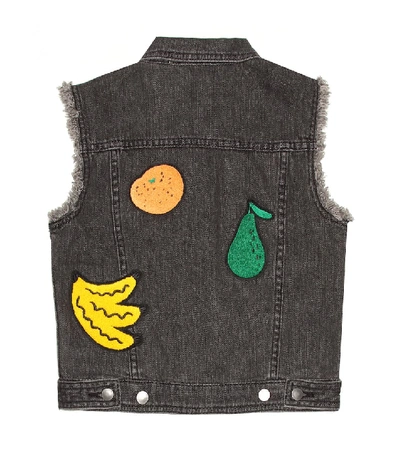 Shop Stella Mccartney Embellished Denim Vest In Black