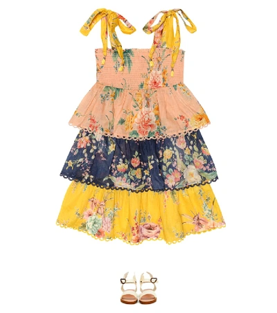Shop Zimmermann Zinnia Floral Cotton Dress In Multicoloured