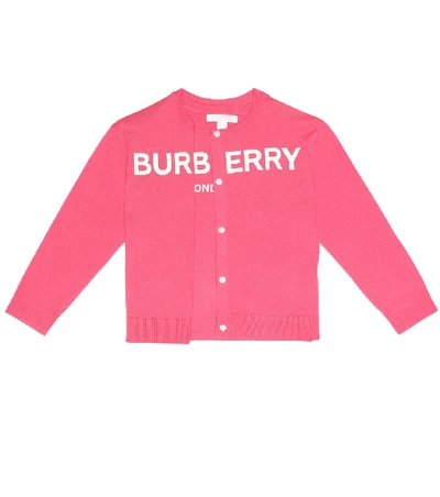 Shop Burberry Cashmere Cardigan And Top Set In Pink