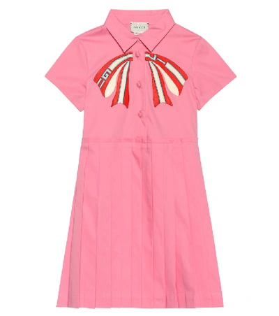 Shop Gucci Printed Cotton Dress In Pink