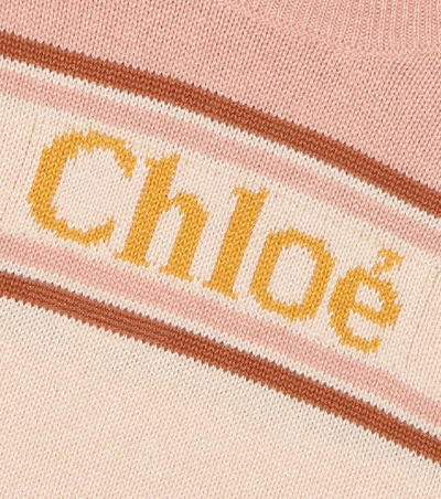 Shop Chloé Intarsia Cotton And Wool Sweater In Multicoloured