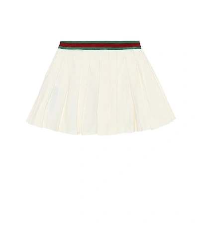 Shop Gucci Stretch-cotton Piqué Skirt In White